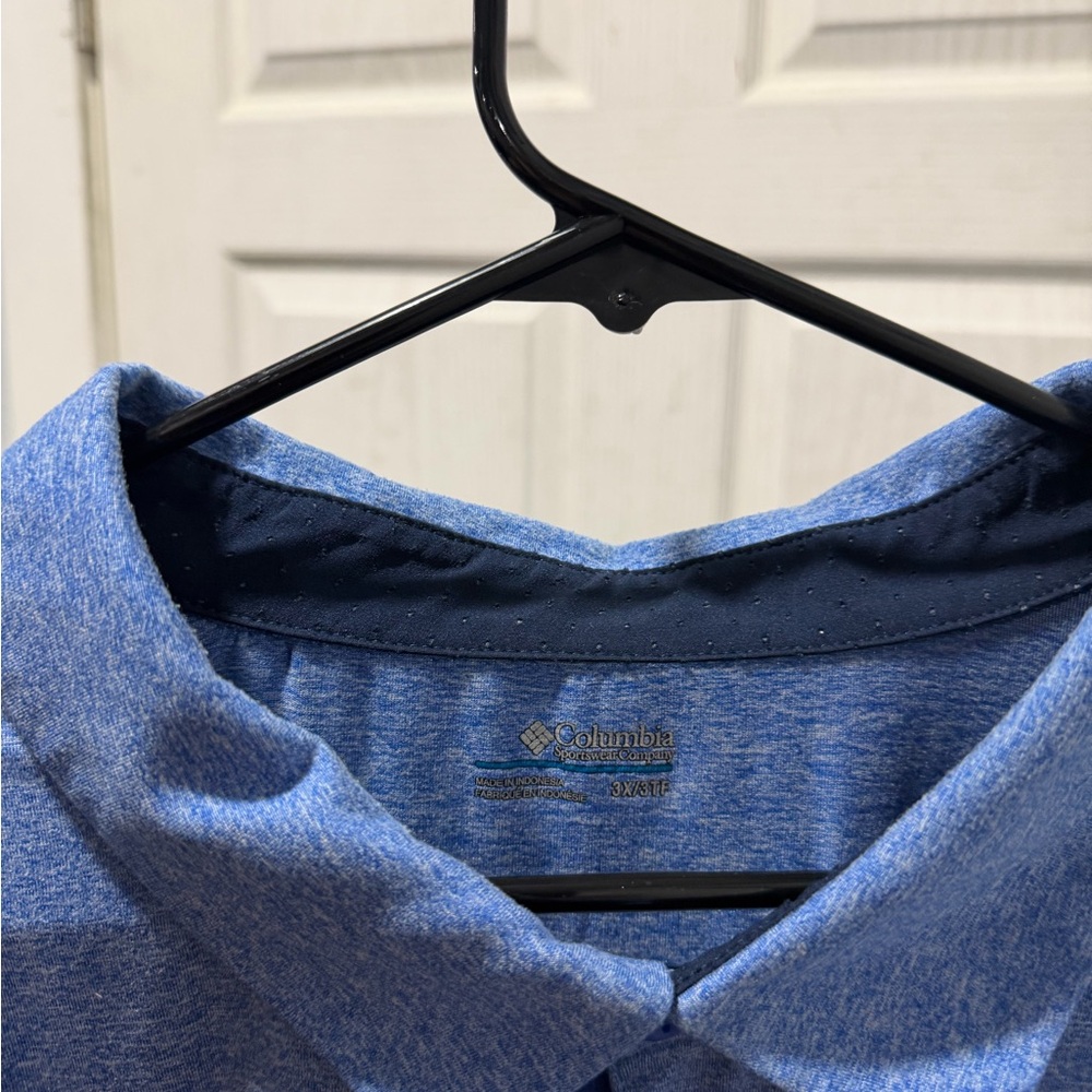 Columbia Men's Tech Trail Polo (Heathered Blue)
